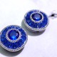 Blue Round Earrings