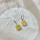 Small square dangle zirconia earrings