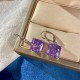 Small square dangle zirconia earrings