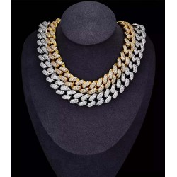 luxury gold-plated full studded cz diamond hiphop necklace
