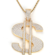 gold plated hiphop money iced out rapper pendant