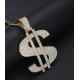 gold plated hiphop money iced out rapper pendant