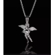 Bling Iced Out Cupid Cubic  Mens Gold Plated Angel Pendant