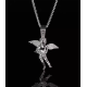 Bling Iced Out Cupid Cubic  Mens Gold Plated Angel Pendant