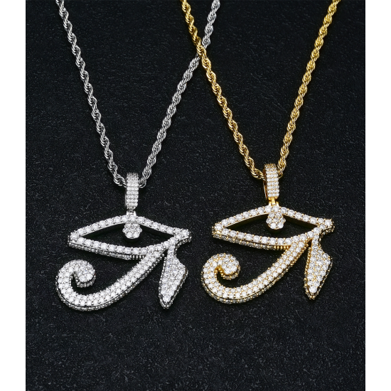 CZ Diamond Horus Eye Charm Pendant Jewelry for Men