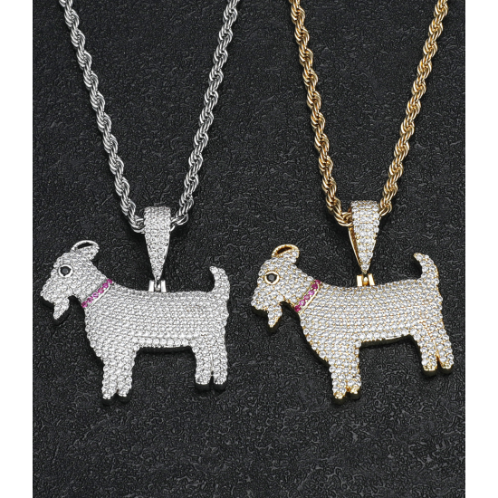 high quality hiphop iced  goat pendant