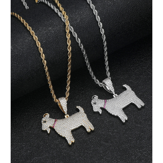 high quality hiphop iced  goat pendant