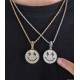 new arrilvas smile face iced out pendant