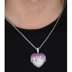 fashion hiphop iced out heart charms pendant