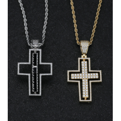 New popular gold and silver plated cross style pendant