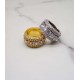 luxury gold plated full studded L-cz diamond rotating ring