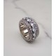 luxury gold plated full studded L-cz diamond rotating ring