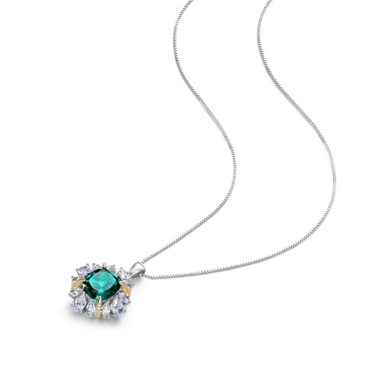 Ice cut geometric high carbon diamond necklace
