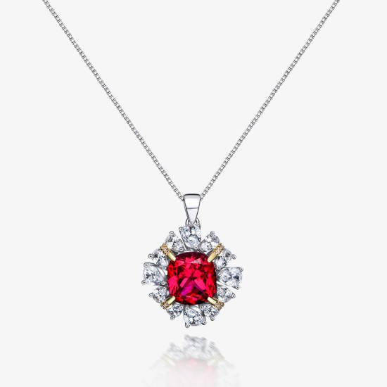 Ice cut geometric high carbon diamond necklace Ice cut geometric high carbon diamond necklace