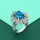 Ice cut flower shaped high carbon diamond ring