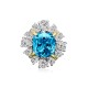 Ice cut flower shaped high carbon diamond ring