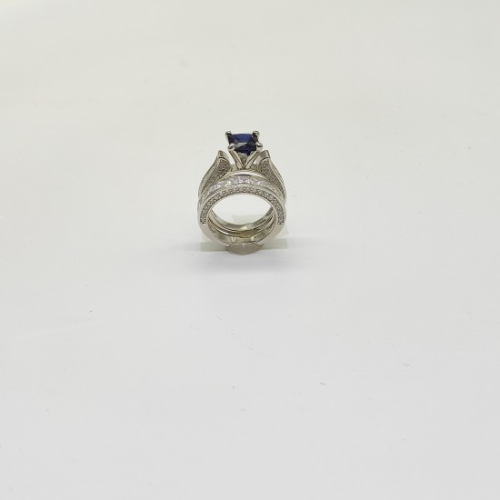 Blue Double Zircon Ring